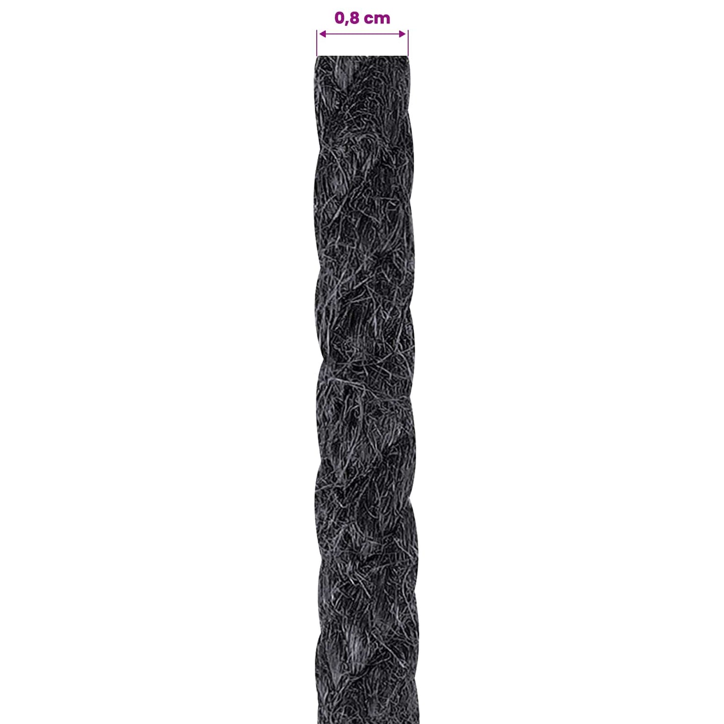 Jute Rope 8 Black 100% Tossa jute
