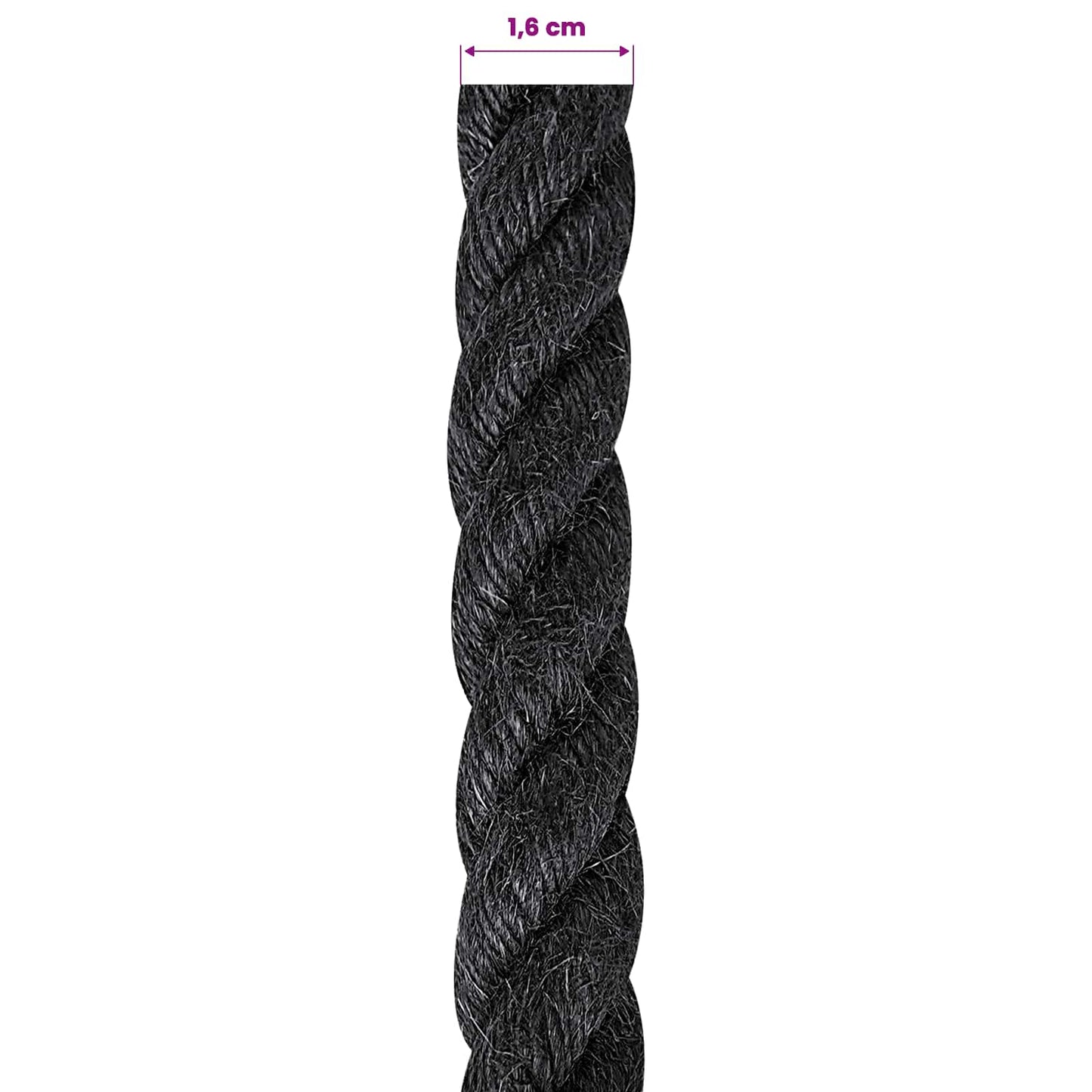 Jute Rope 16 Black 100% Tossa jute