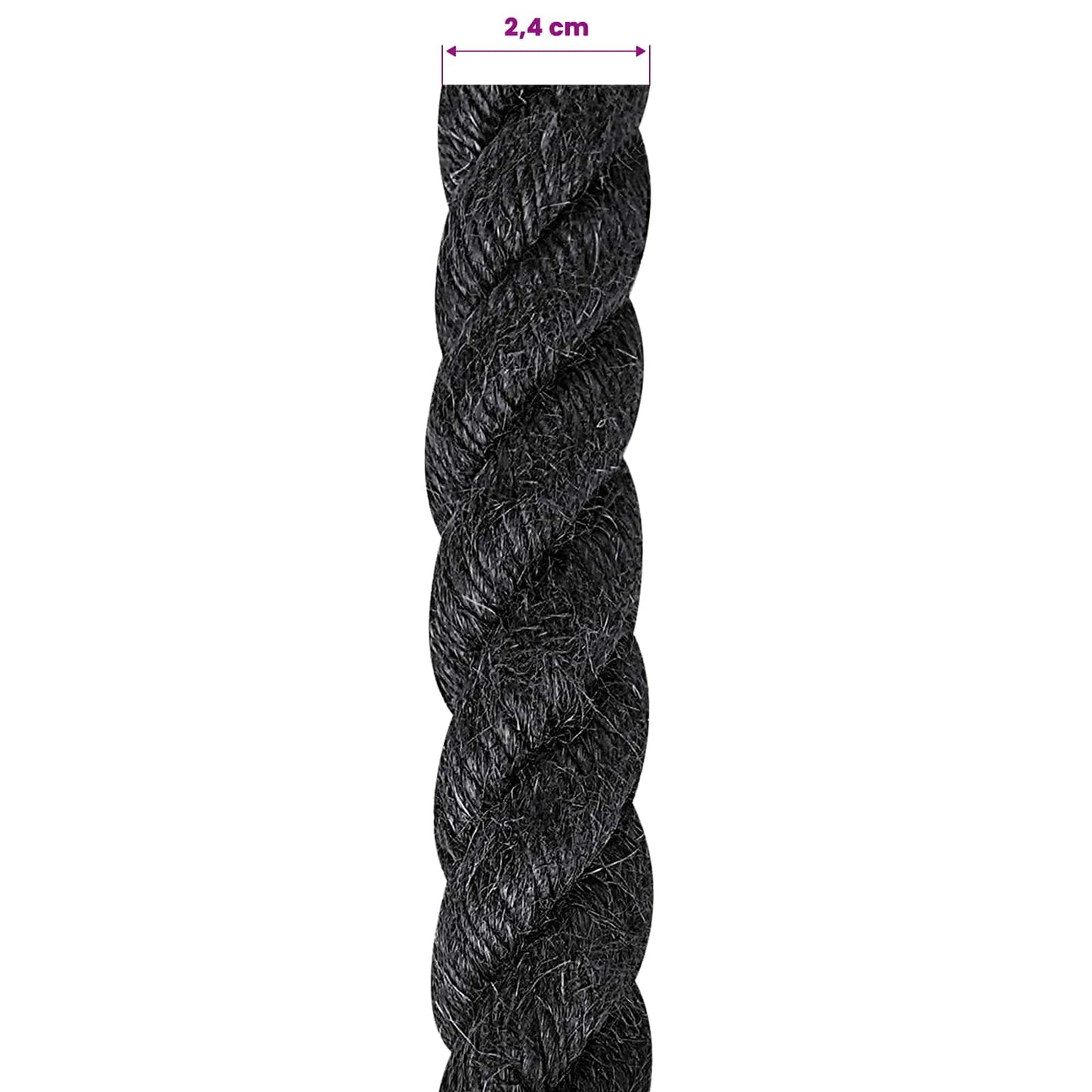 Jute Rope 24 Black 100% Tossa jute