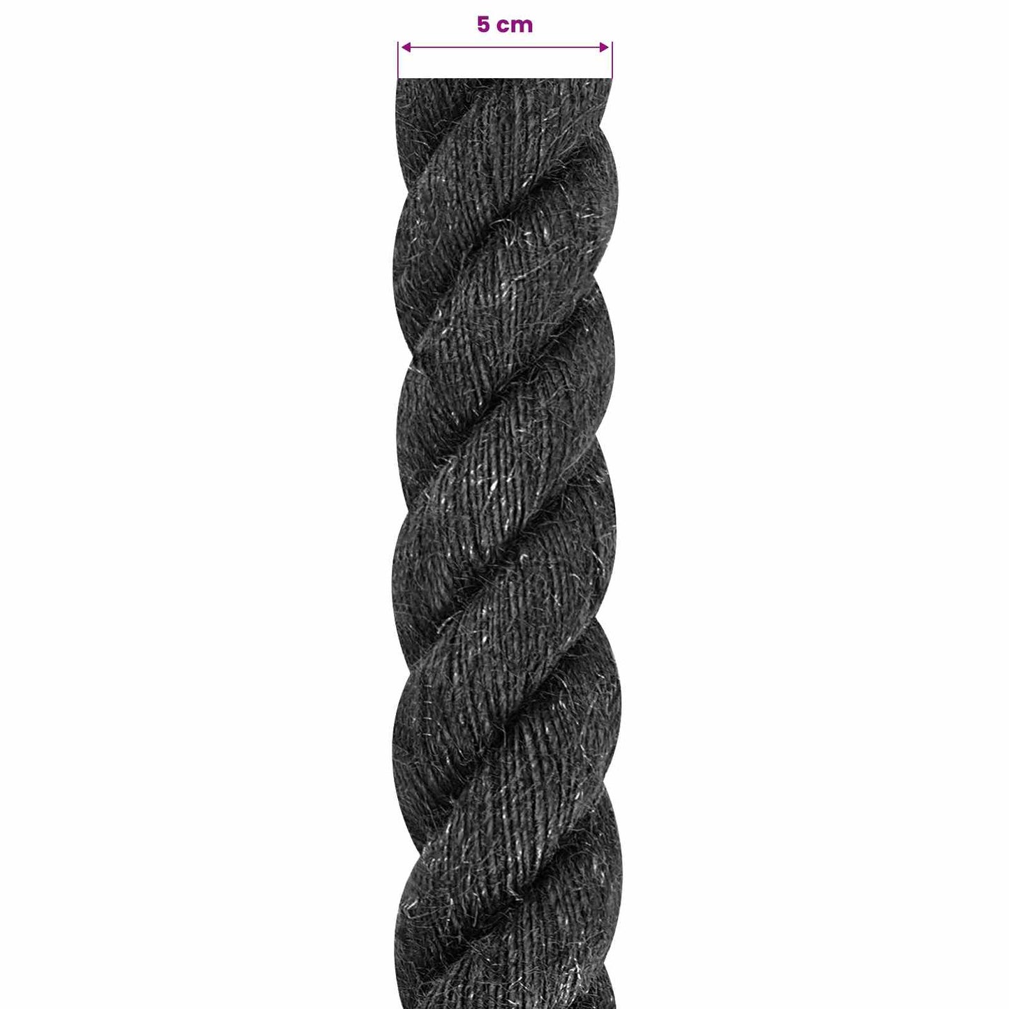 Jute Rope 50 mm Black 100% Tossa jute