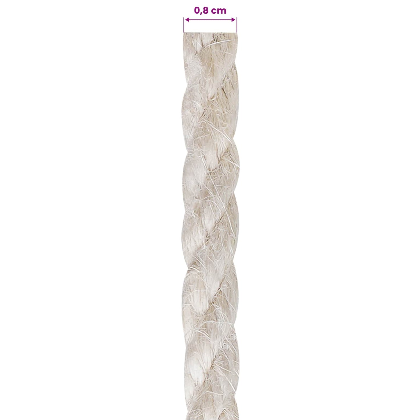 Jute Rope 8 White 100% Tossa jute