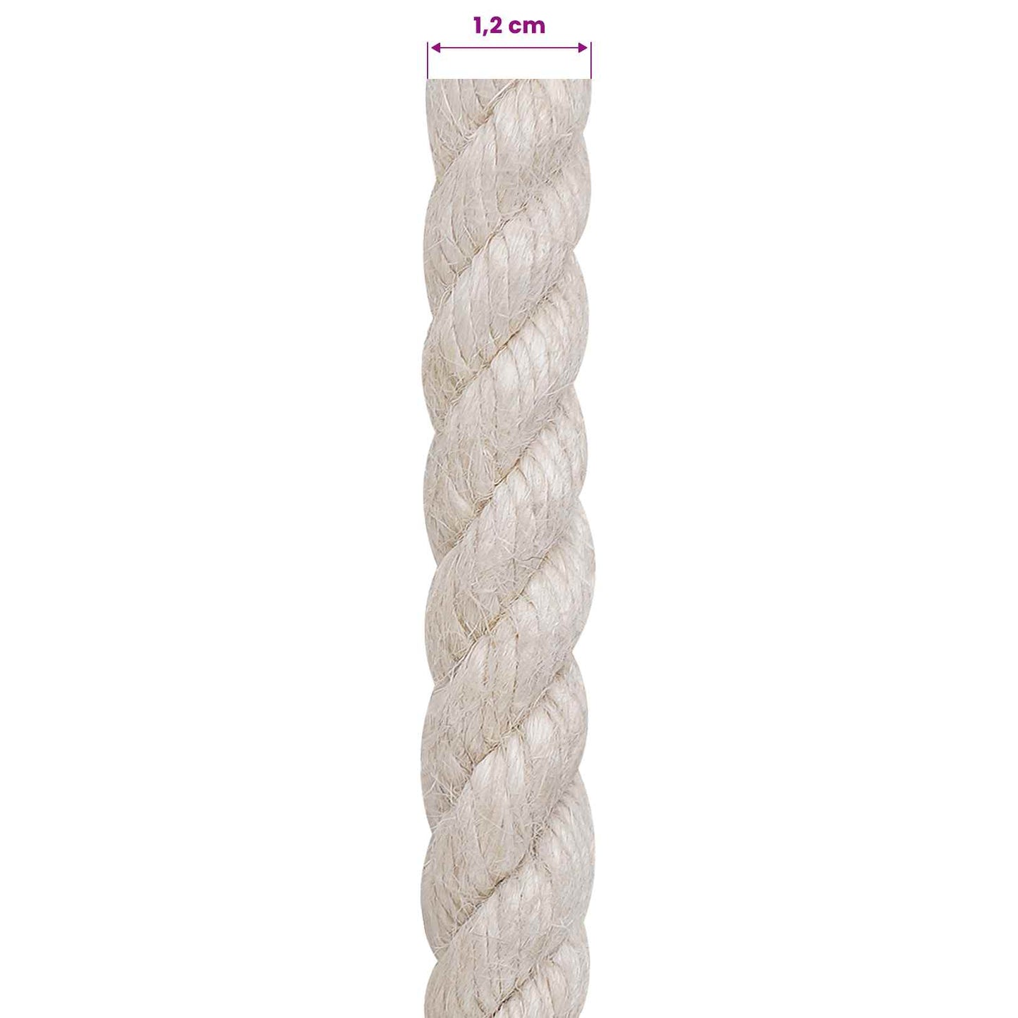 Jute Rope 12 White 100% Tossa jute