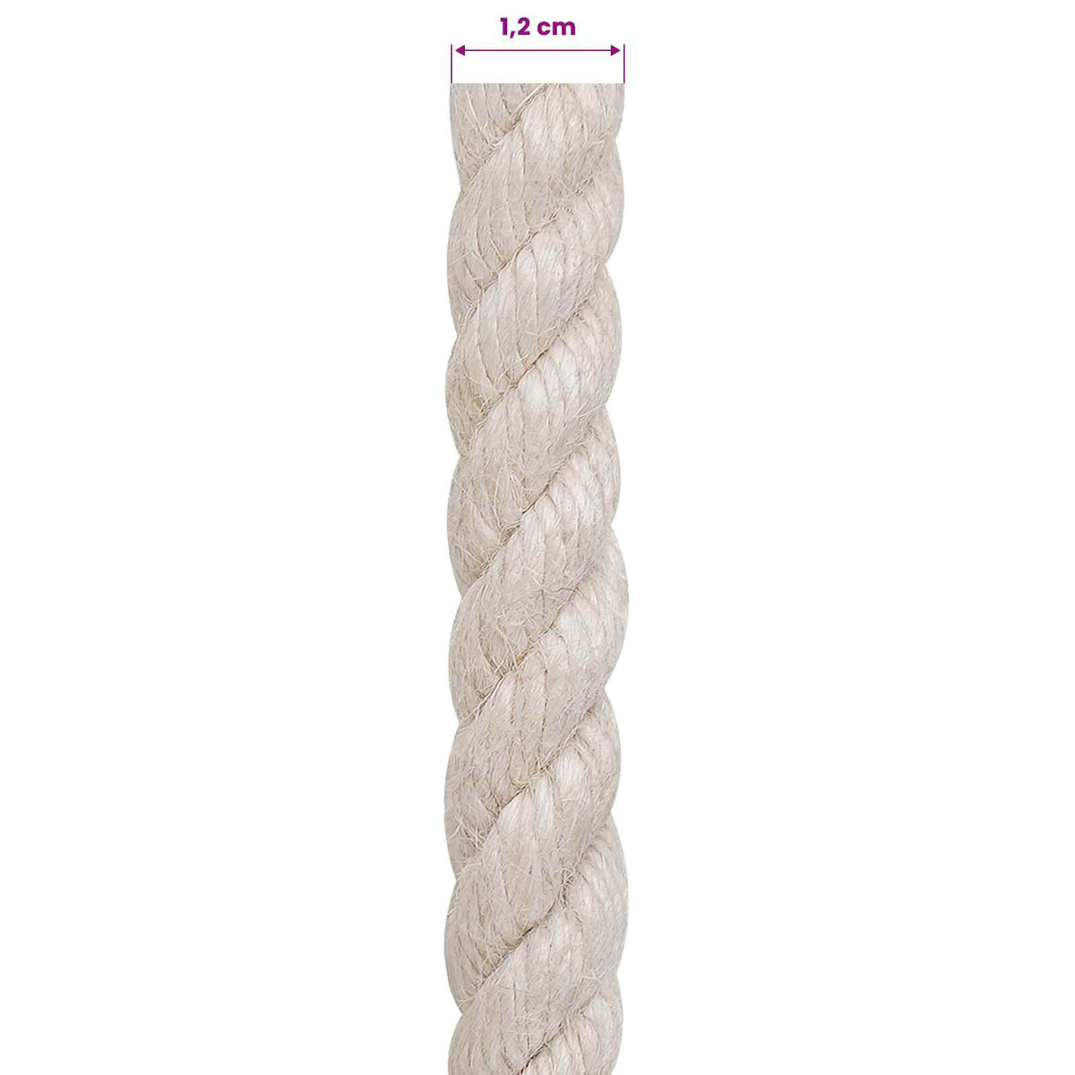Jute Rope 12 mm White 100% Tossa jute