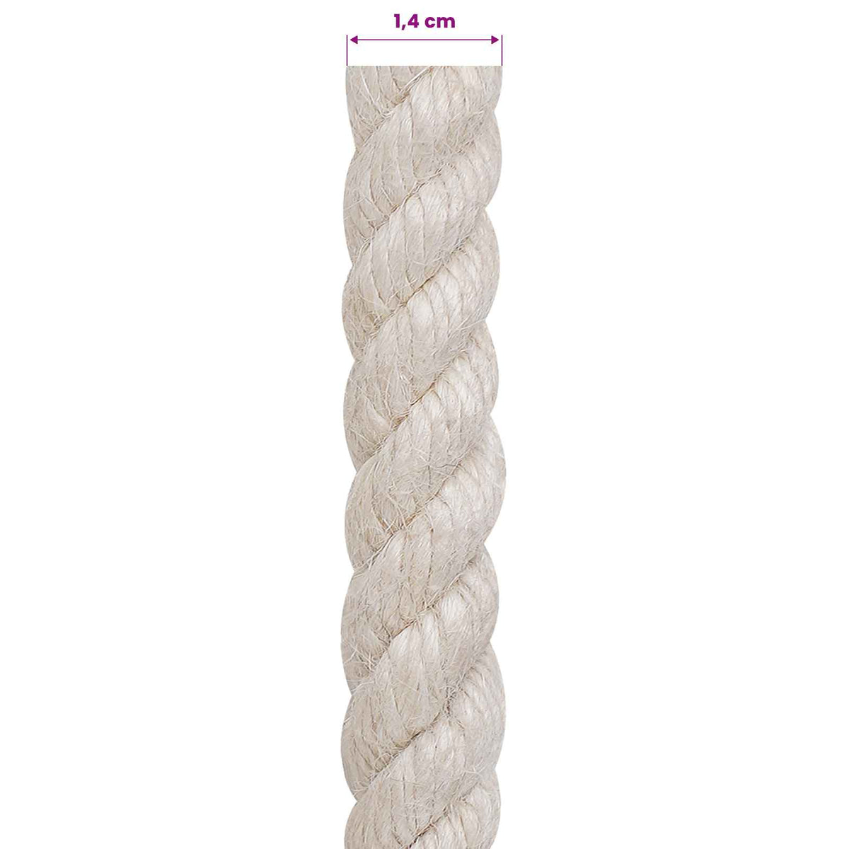 Jute Rope 14 mm White 100% Tossa jute