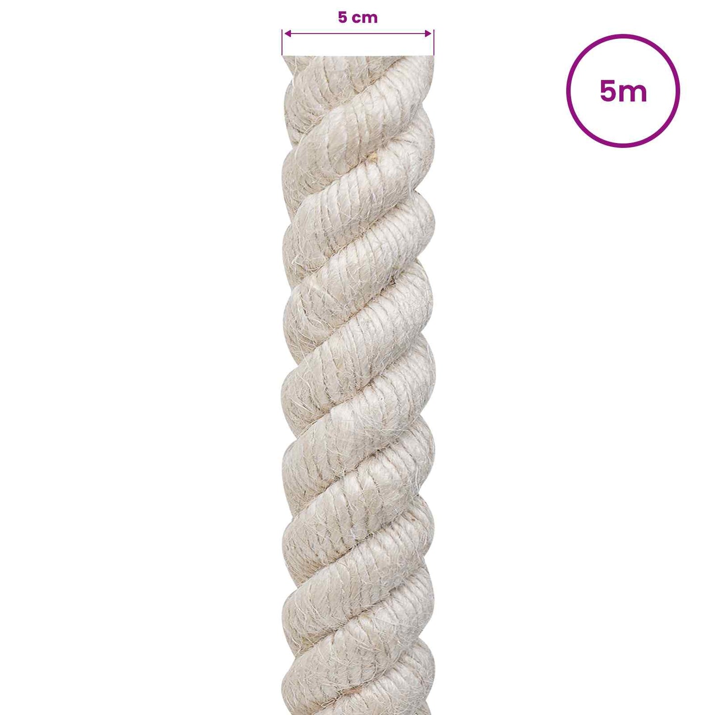 Jute Rope 50 mm White 100% Tossa jute