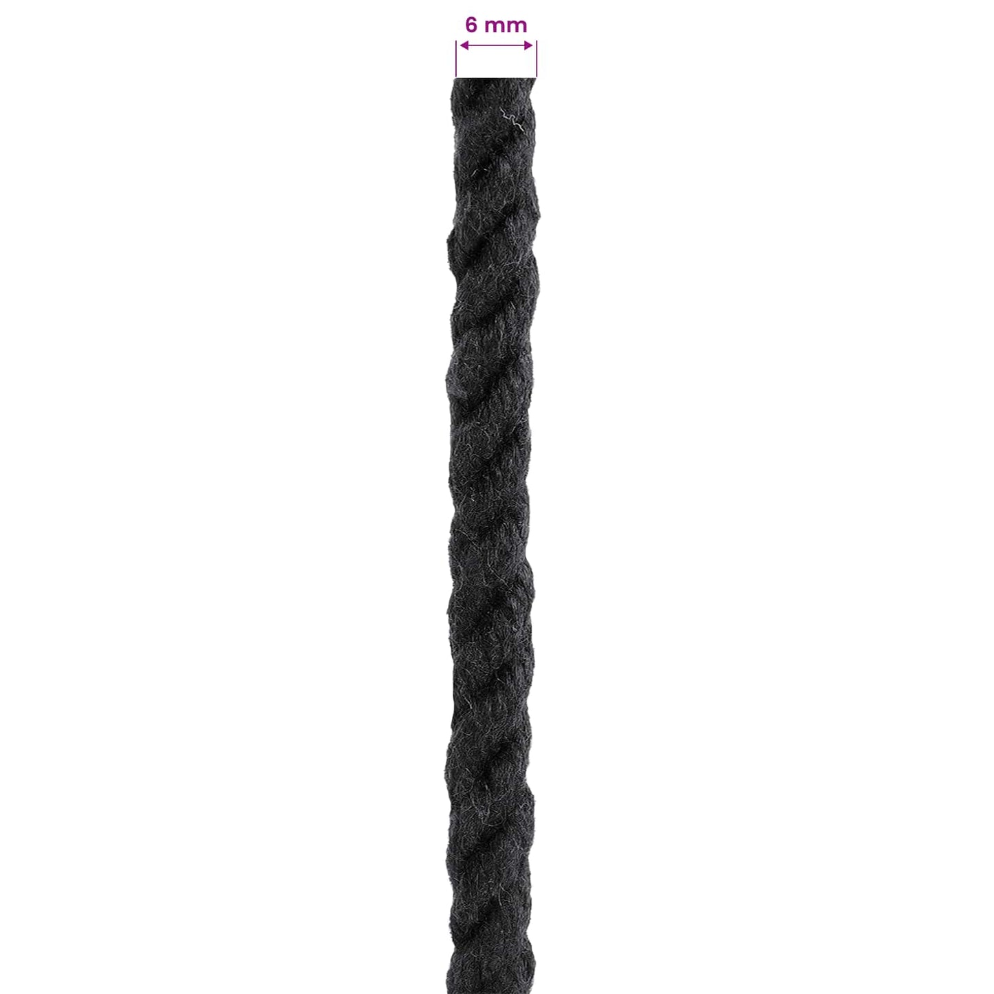 Rope Black 0.6 x 0.6 x 10000 cm Cotton