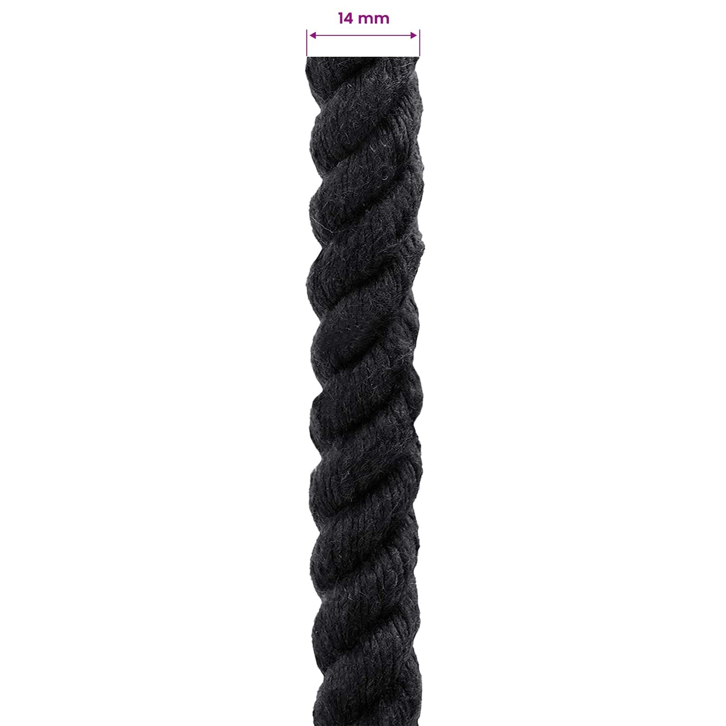 Rope Black 1.4 x 1.4 x 2500 cm Cotton