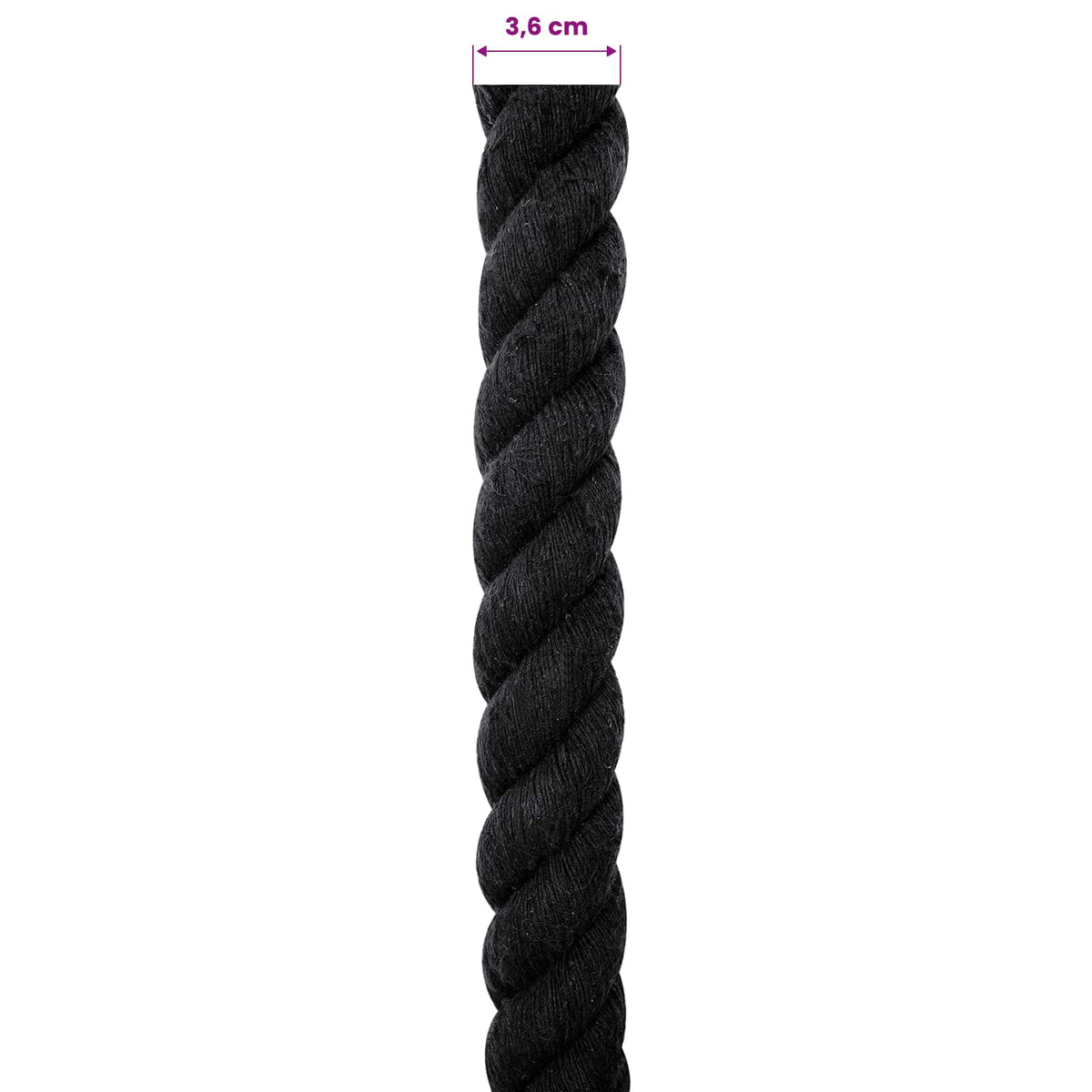 Cotton Rope 36 mm 25 m Black 100% Cotton
