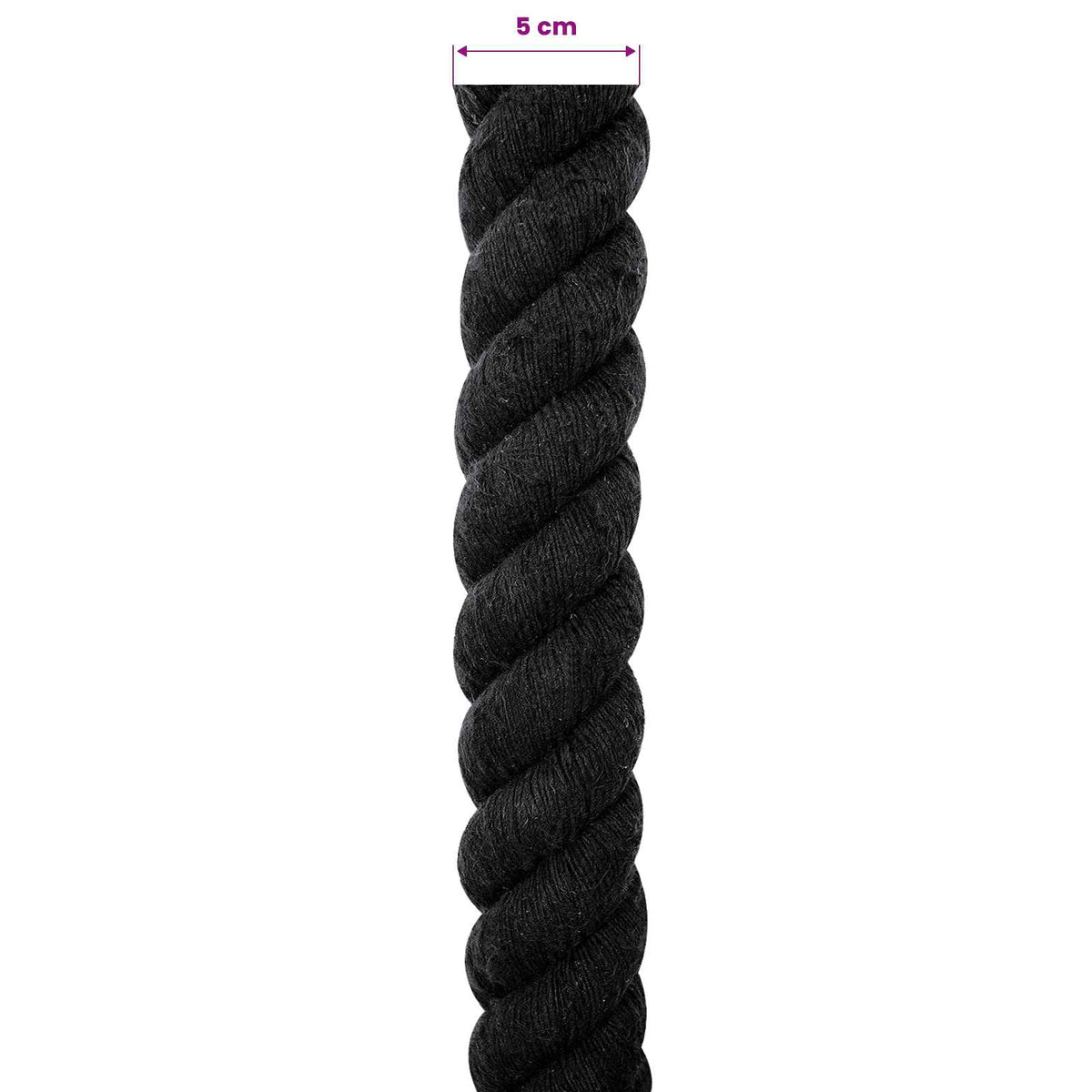Cotton Rope 50 mm 10 m Black 100% Cotton