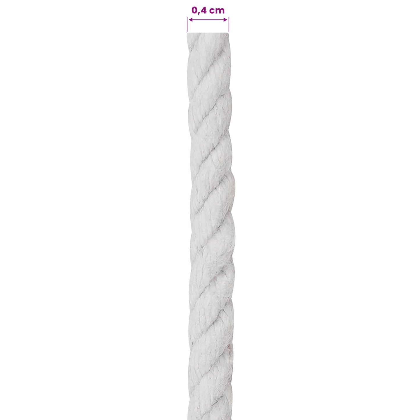 Cotton Twine 4 mm 500 m White 100% Cotton