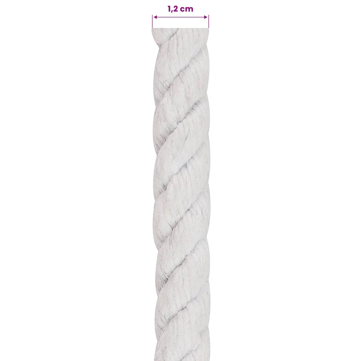 Cotton Rope 12 mm 250 m White 100% Cotton
