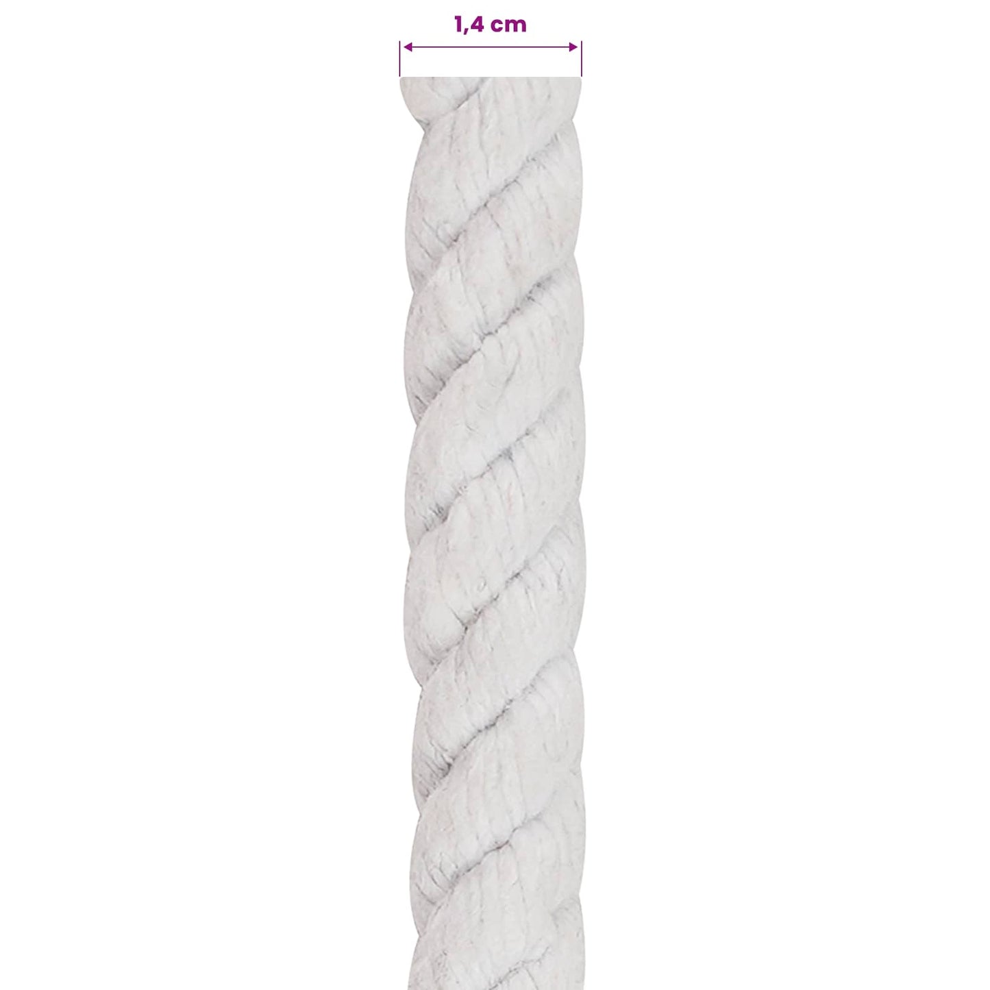 Cotton Rope 14 mm 25 m White 100% Cotton