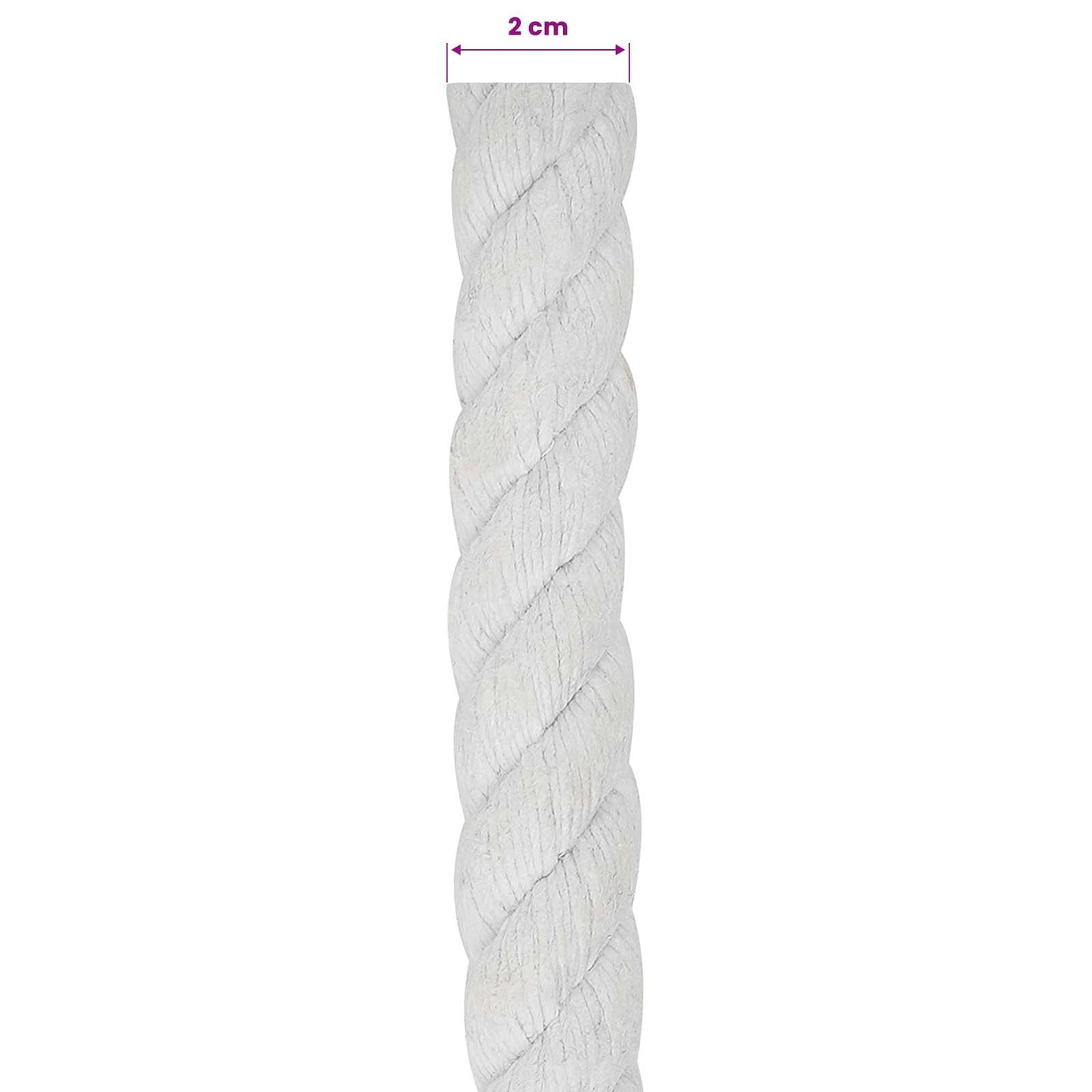 Cotton Rope 20 mm 50 m White 100% Cotton