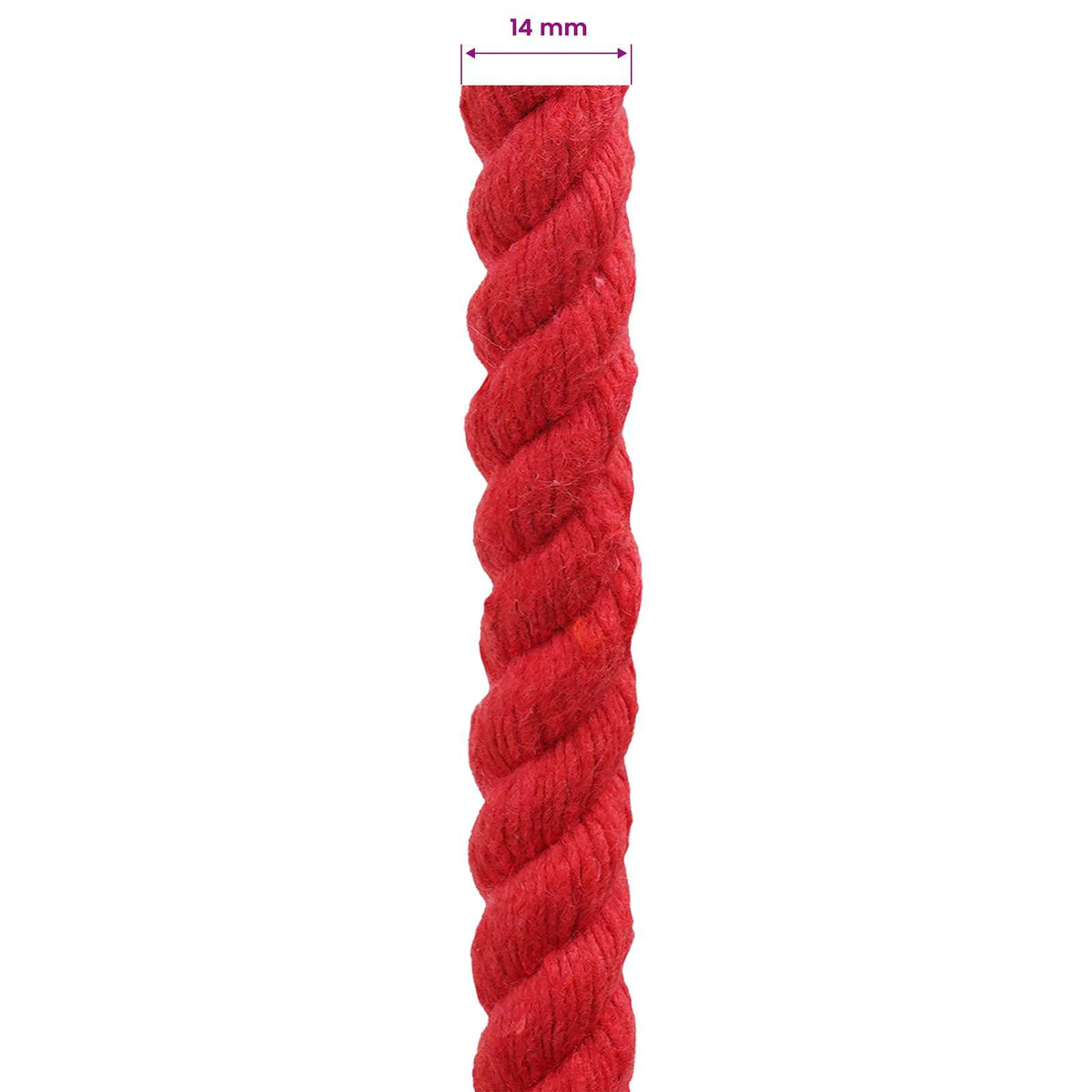 Cotton Rope 14 mm 100 m Red 100% Cotton