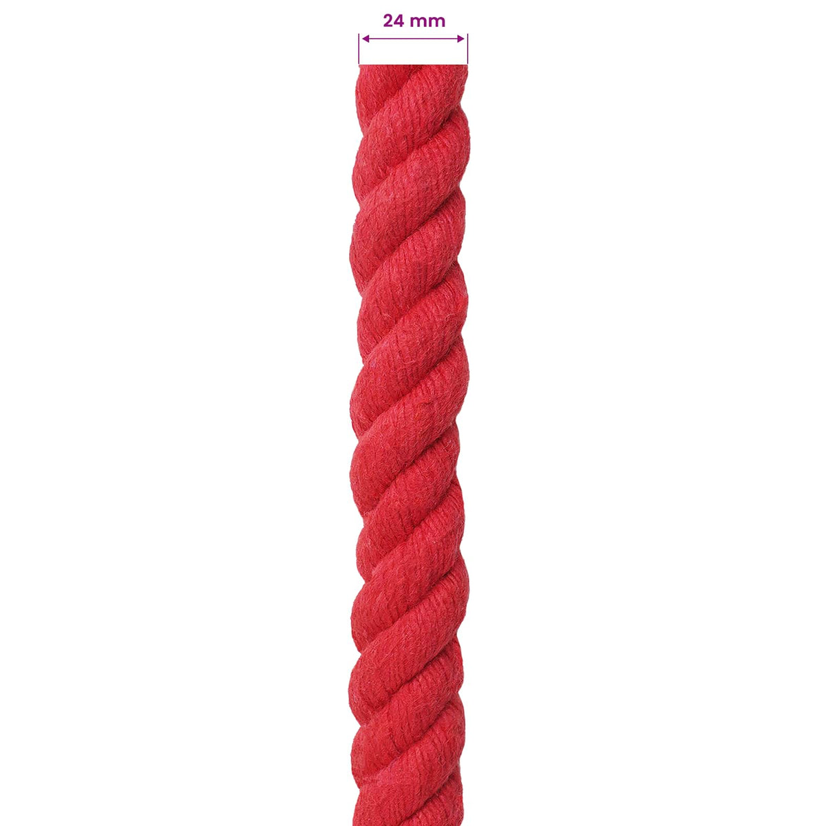 Cotton Rope 24 mm 50 m Red 100% Cotton