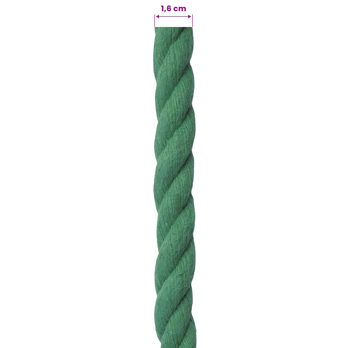 Cotton Rope 16 mm 100 m Green 100% Cotton
