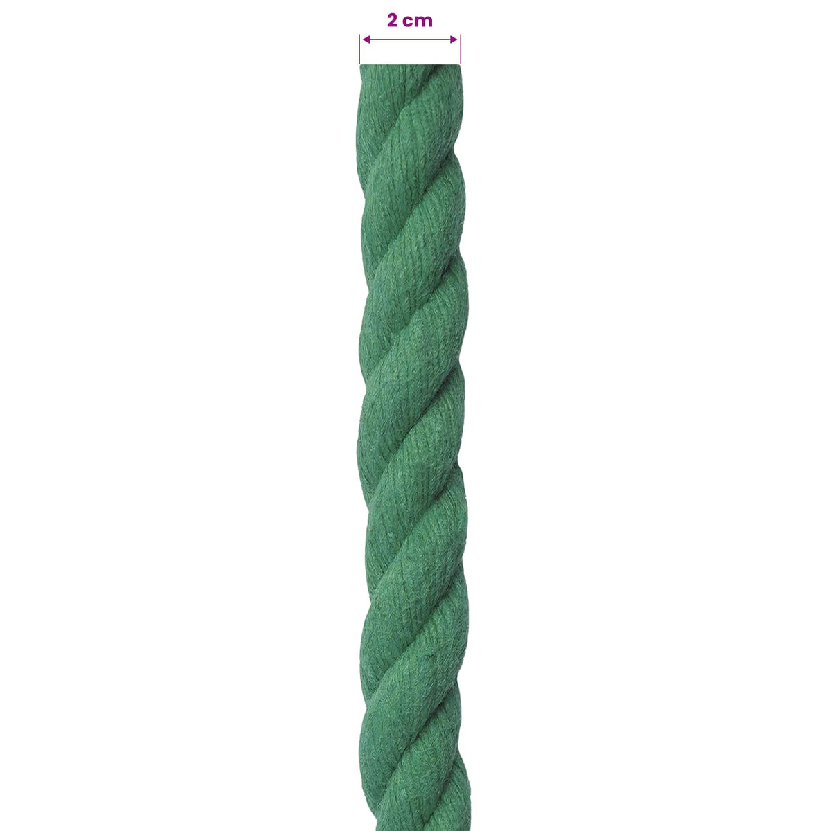 Cotton Rope 20 mm 50 m Green 100% Cotton