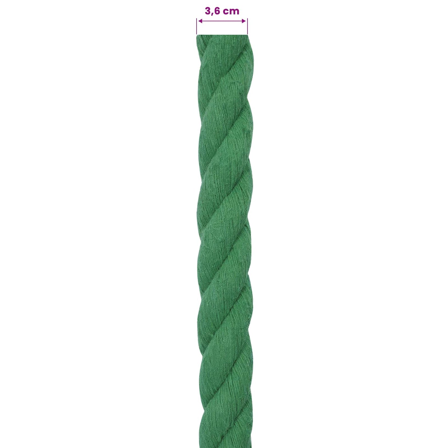 Cotton Rope 36 mm 10 m Green 100% Cotton