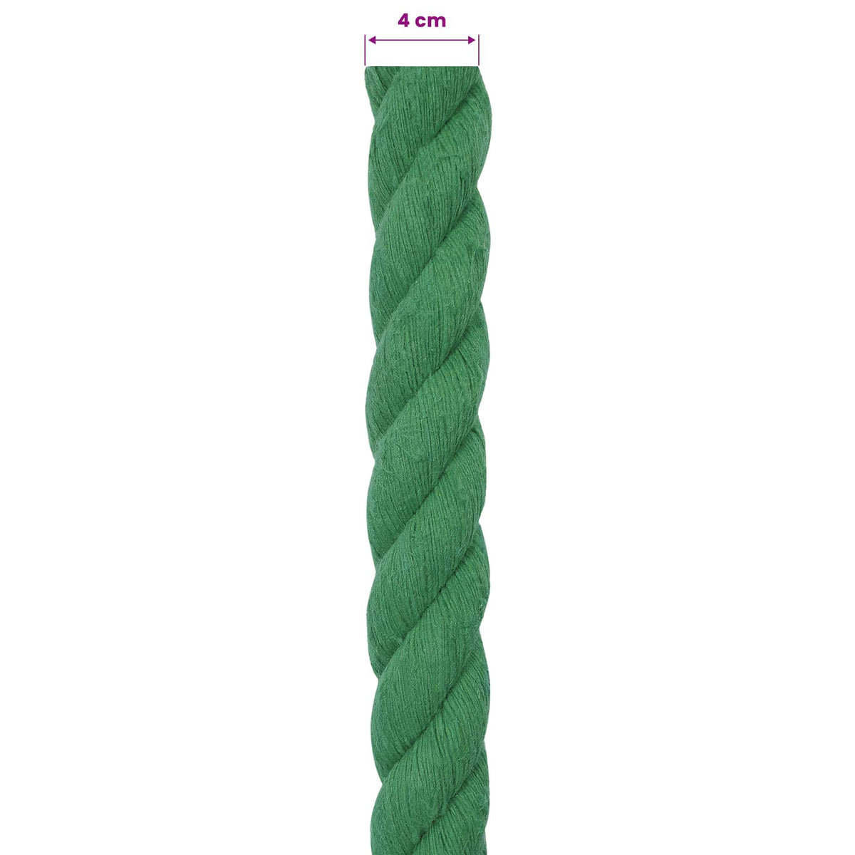 Cotton Rope 40 mm 25 m Green 100% Cotton