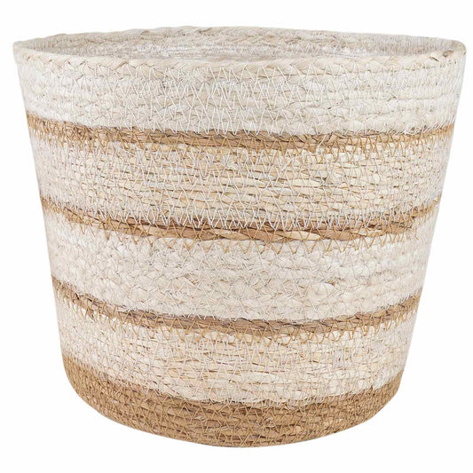 3 pcs Natural ,White and Beige Ø26 x 19 cm 100% Seagrass 3 pcs Natural ,White and Beige Ø26 x 19 cm 100% Seagrass