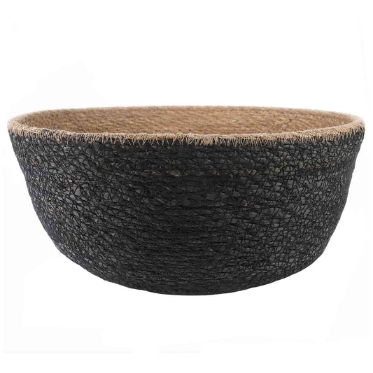 Plant Pot with Handles 2 pcs Black Ø 45 x 36 cm 100% Seagrass Plant Pot with Handles 2 pcs Black Ø 45 x 36 cm 100% Seagrass