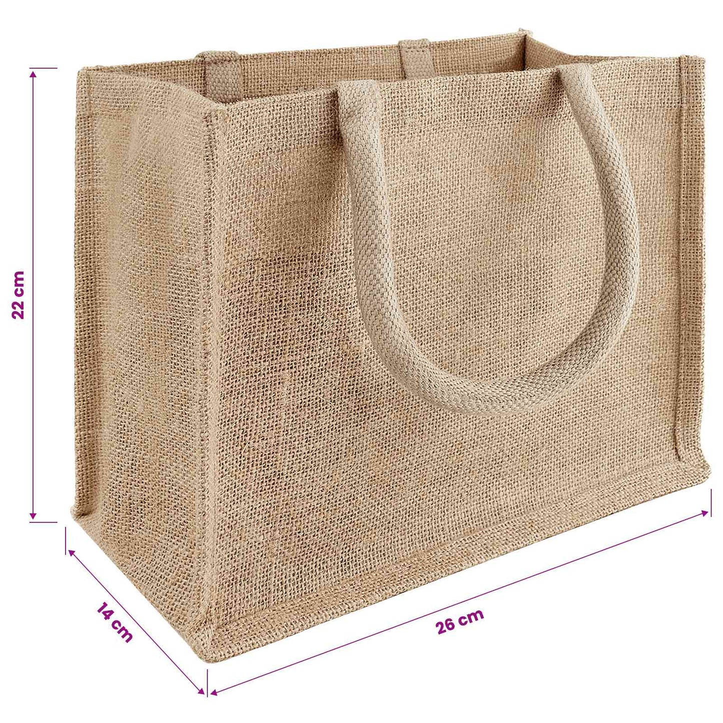 Jute Handbags 10 Natural 26 x 22 x 14 cm 100% Tossa Jute