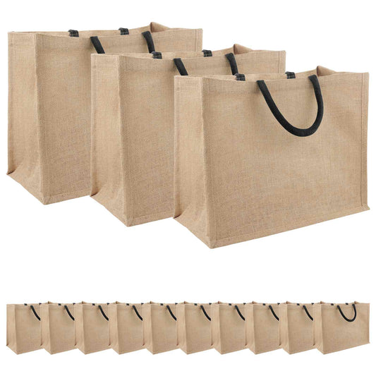 Jute Handbags 50 Natural and Black 42 x 33 x 19 cm Jute Handbags 50 Natural and Black 42 x 33 x 19 cm