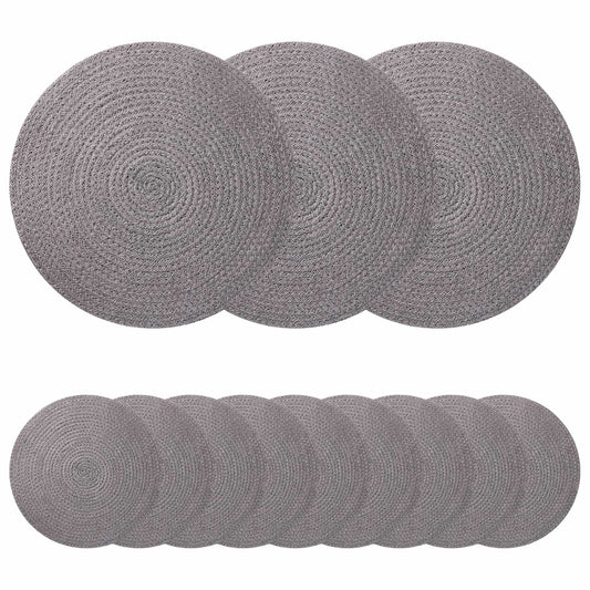 Jute Placemets 12 pcs Grey 100% Tossa Jute Jute Placemets 12 pcs Grey 100% Tossa Jute