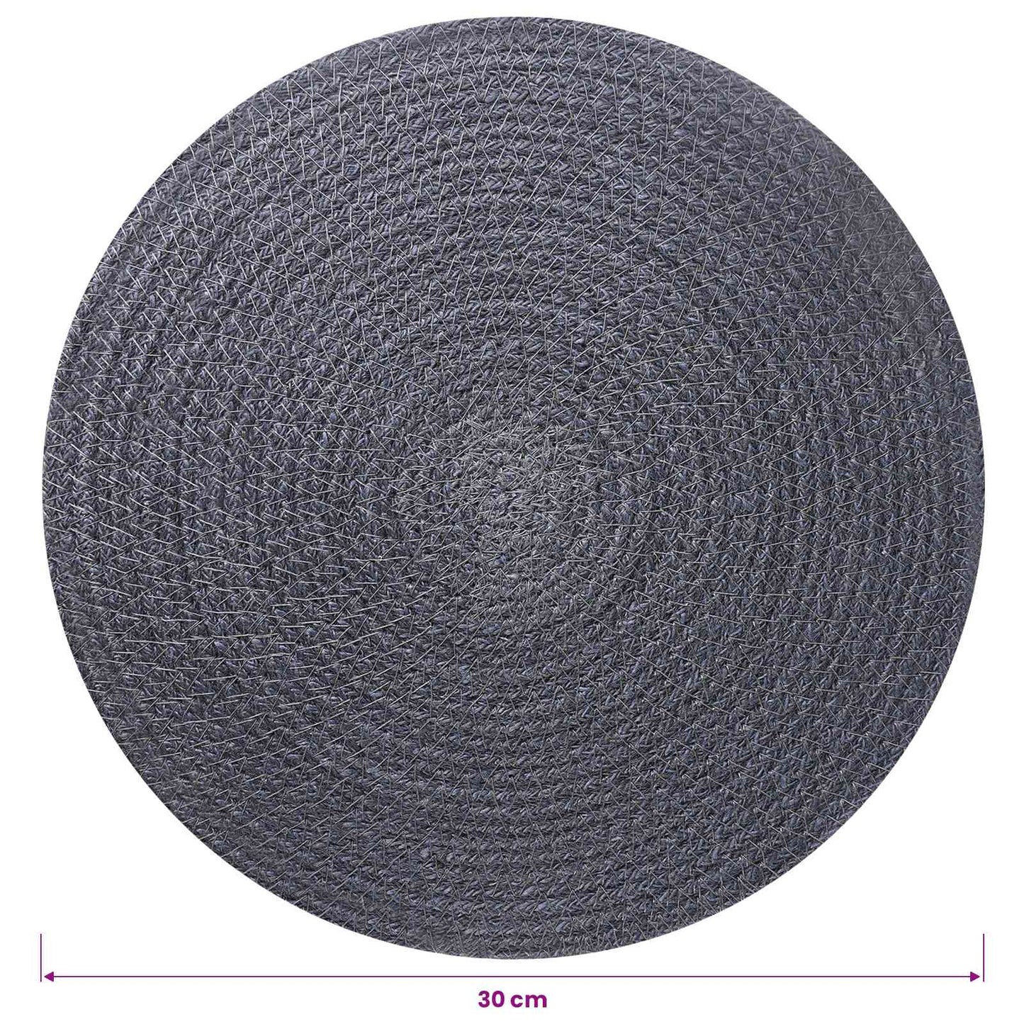 Jute Placemets 6 pcs Dark grey Ø 30 cm 100% Tossa Jute