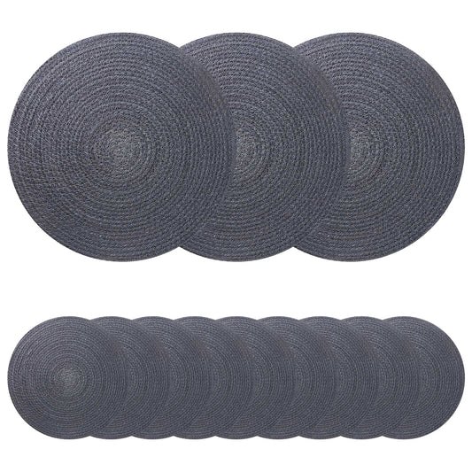 Jute Placemets 12 pcs Dark grey 100% Tossa Jute Jute Placemets 12 pcs Dark grey 100% Tossa Jute