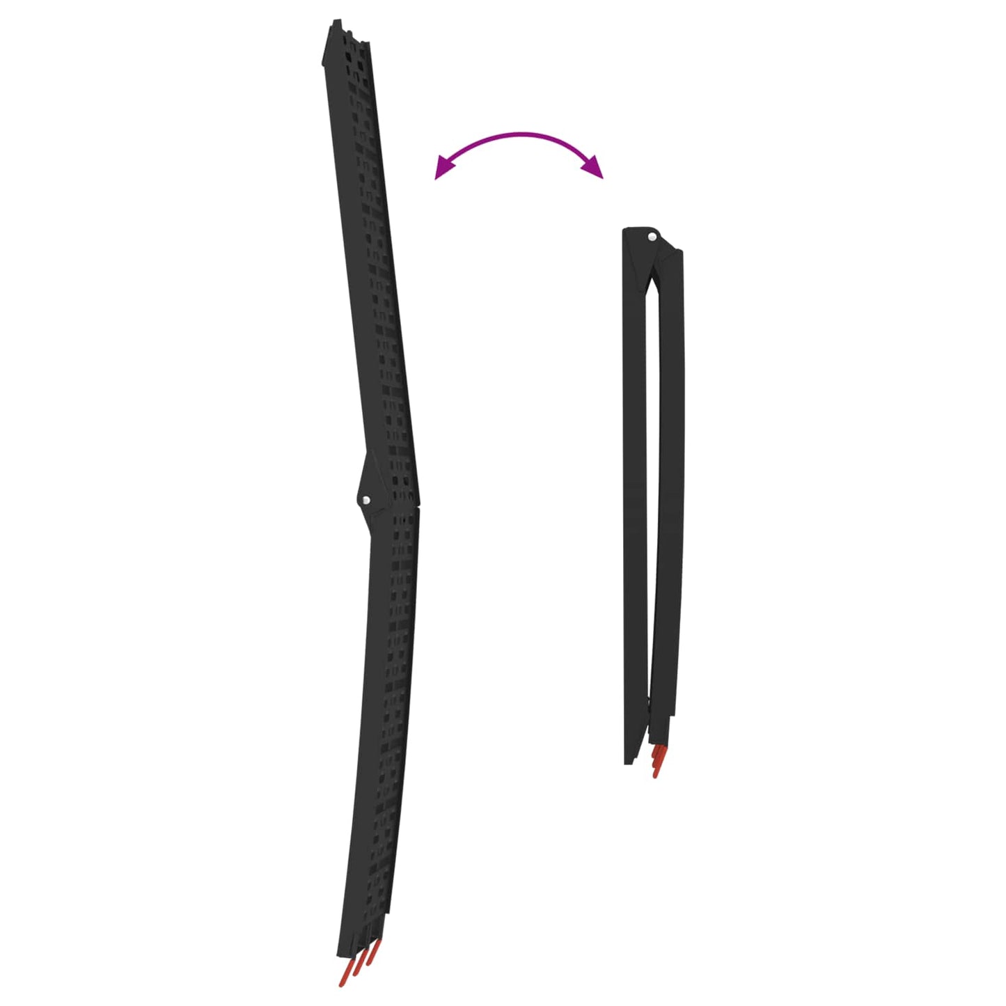 Foldable Motorcycle Ramp 340 kg per ramp 2 pcs Black Aluminium