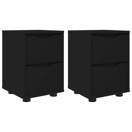 Bedside Tables 2 pcs Black 30.5 x 30 x 43 cm Engineered Wood Bedside Tables 2 pcs Black 30.5 x 30 x 43 cm Engineered Wood