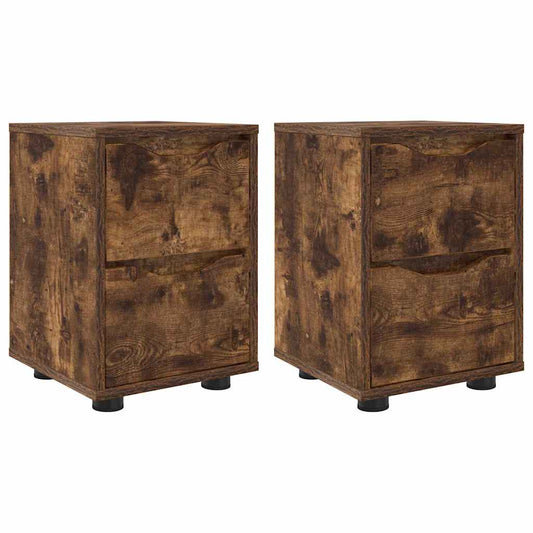 Bedside Tables with Drawer 2 pcs Smoked Oak 30.5 x 30 x 43 cm Bedside Tables with Drawer 2 pcs Smoked Oak 30.5 x 30 x 43 cm