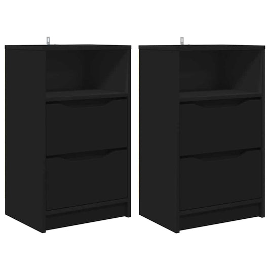 Bedside Tables 2 pcs Black 40 x 30 x 467 cm Engineered Wood Bedside Tables 2 pcs Black 40 x 30 x 467 cm Engineered Wood