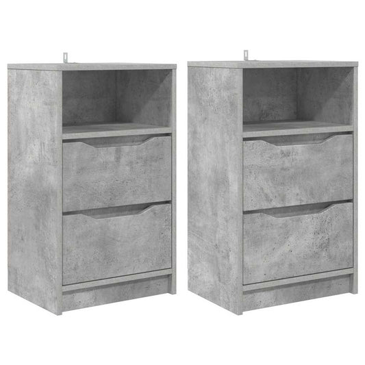 Bedside Tables with Drawer 2 pcs Concrete Grey 40 x 30 x 467 cm Bedside Tables with Drawer 2 pcs Concrete Grey 40 x 30 x 467 cm