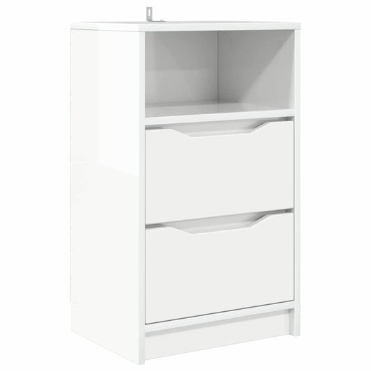 Bedside Table High Gloss White 40 x 30 x 467 cm Engineered Wood Bedside Table High Gloss White 40 x 30 x 467 cm Engineered Wood