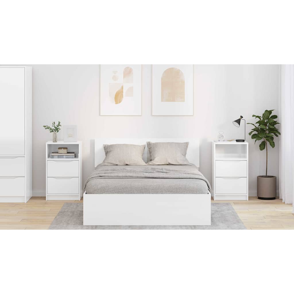 Bedside Tables 2 pcs High Gloss White 40 x 30 x 467 cm