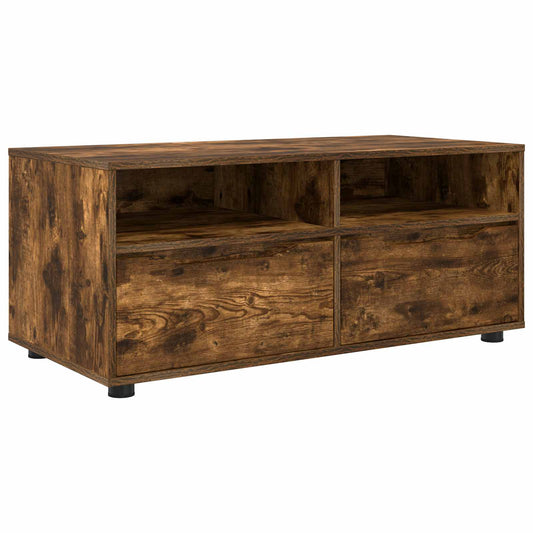 TV Cabinet Smoked Oak 100 x 48 x 43 cm Engineered Wood TV Cabinet Smoked Oak 100 x 48 x 43 cm Engineered Wood