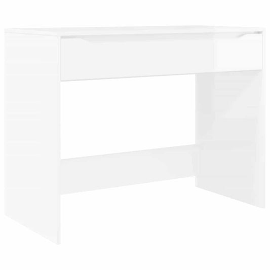 Desk High Gloss White 100 x 50 x 78 cm Engineered Wood Desk High Gloss White 100 x 50 x 78 cm Engineered Wood