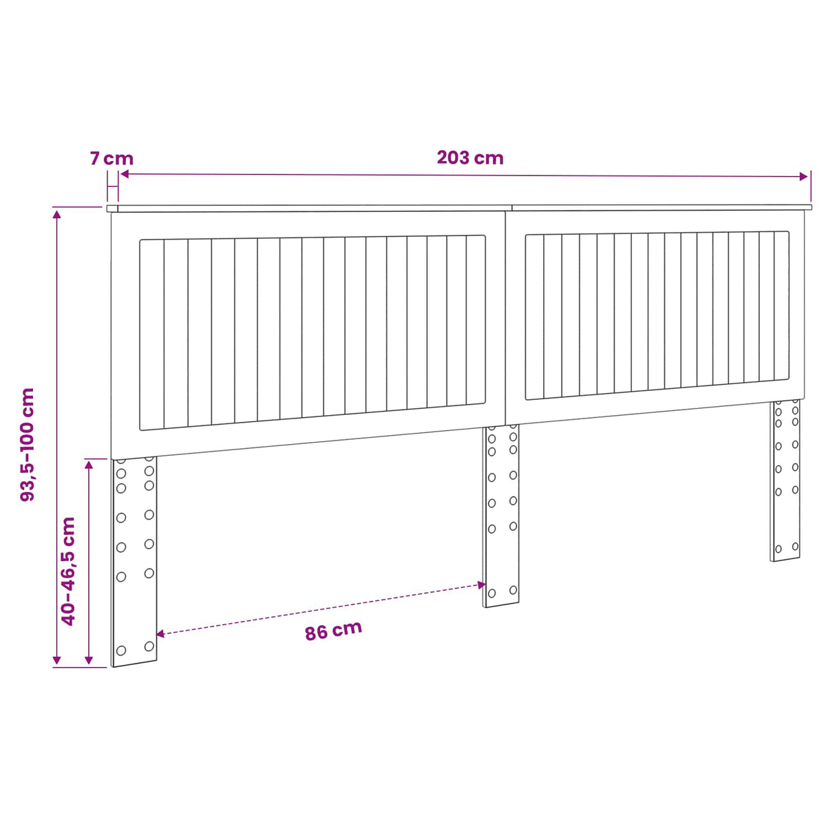 Headboard Gloss White Engineered wood