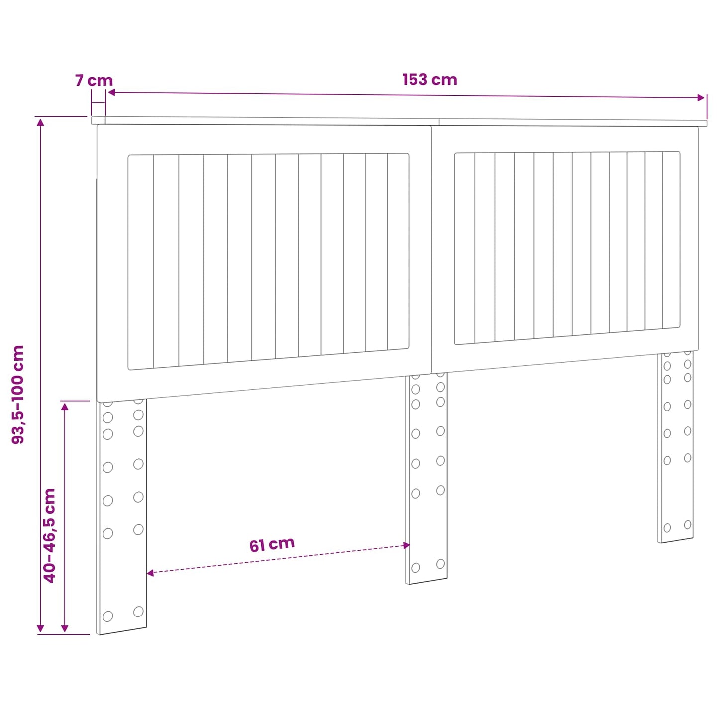 Headboard Concrete Grey Engineered wood