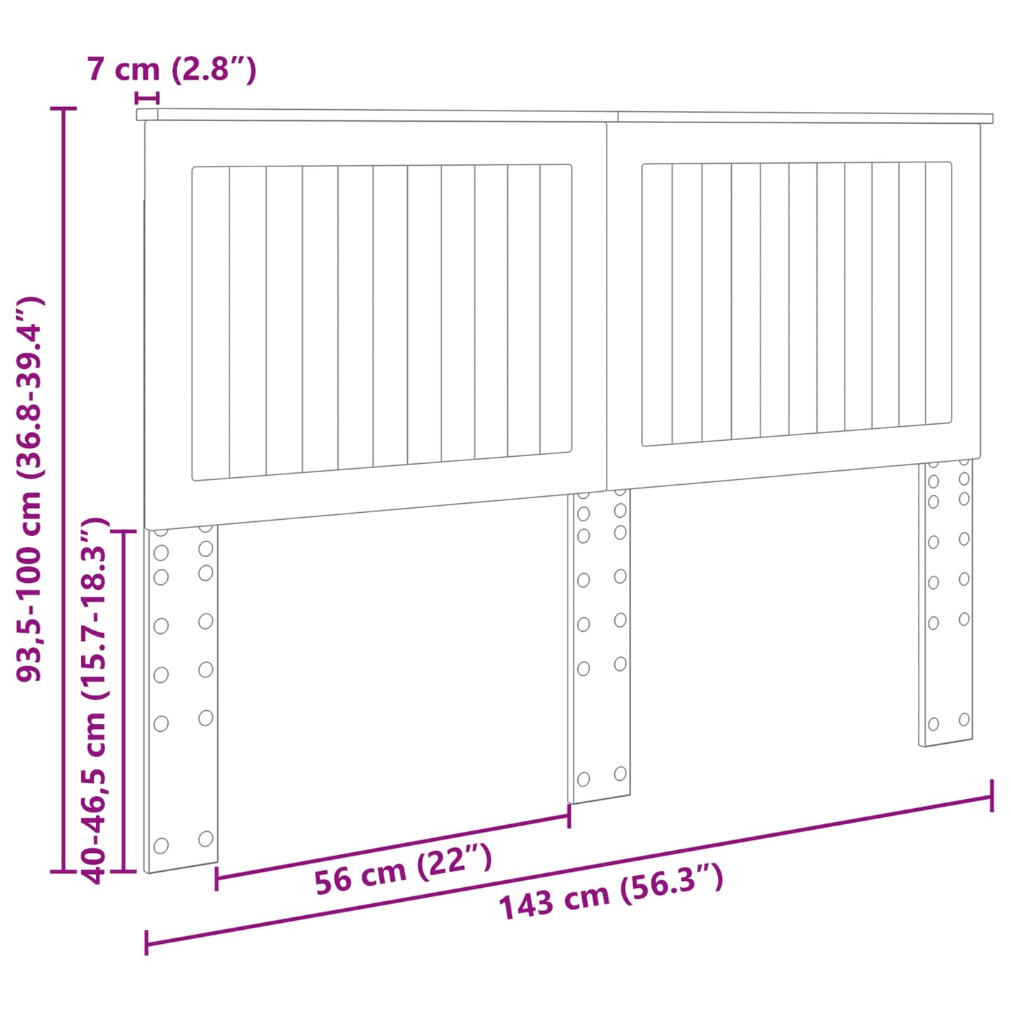 Headboard Grey Sonoma Engineered wood