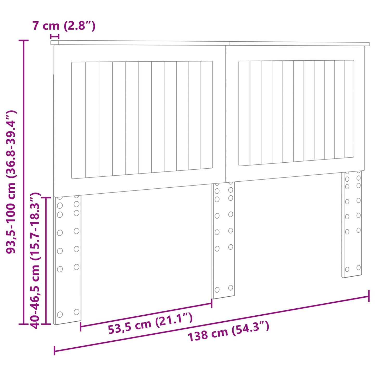 Headboard Black Oak Engineered wood