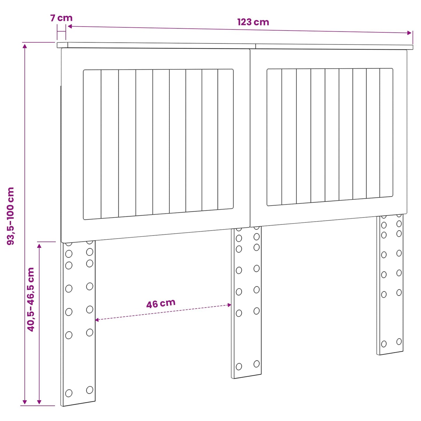 Headboard Grey Sonoma Engineered wood
