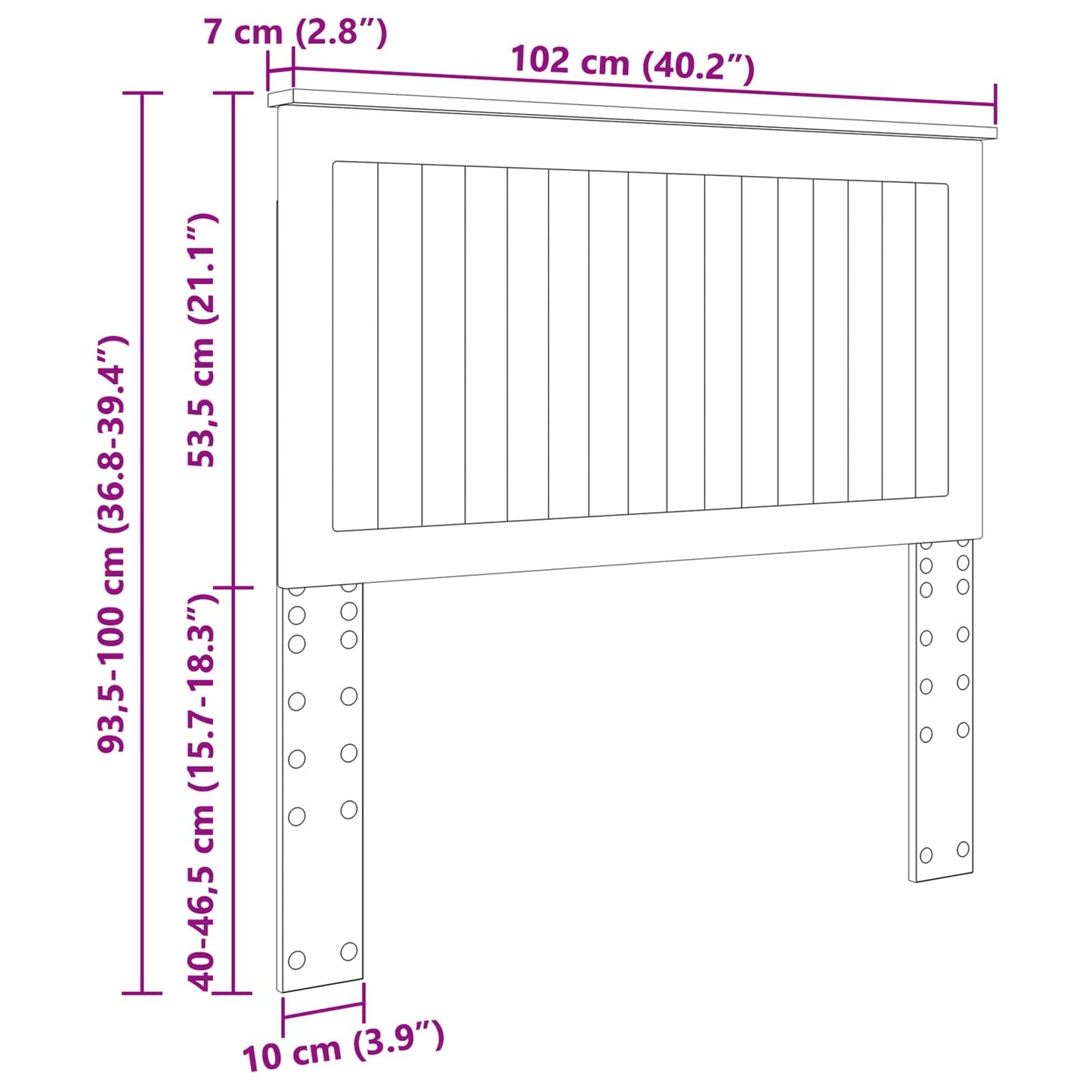 Headboard Brown Oak Engineered wood