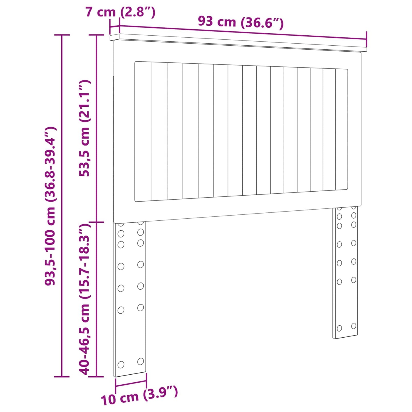Headboard Grey Sonoma Engineered wood