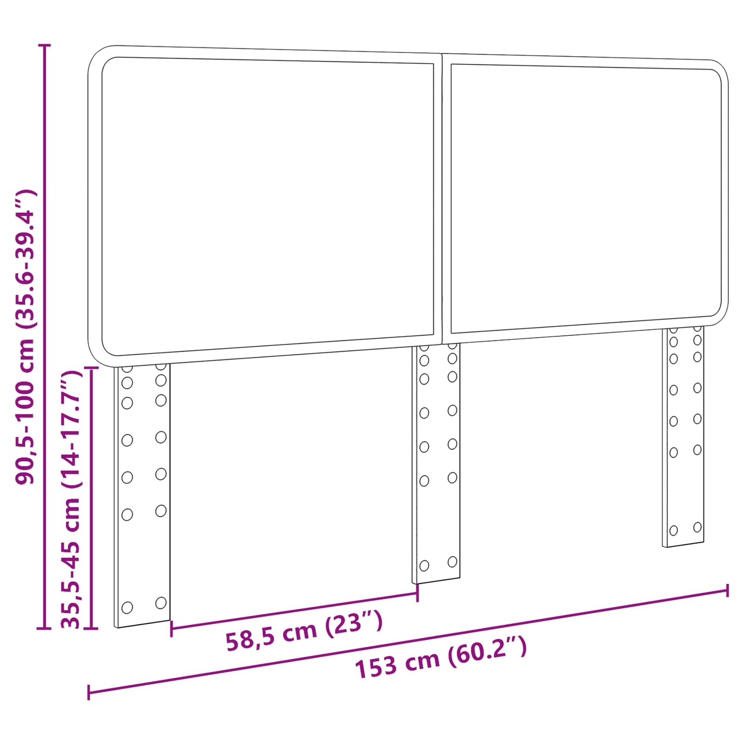 Headboard High Gloss White Engineered wood