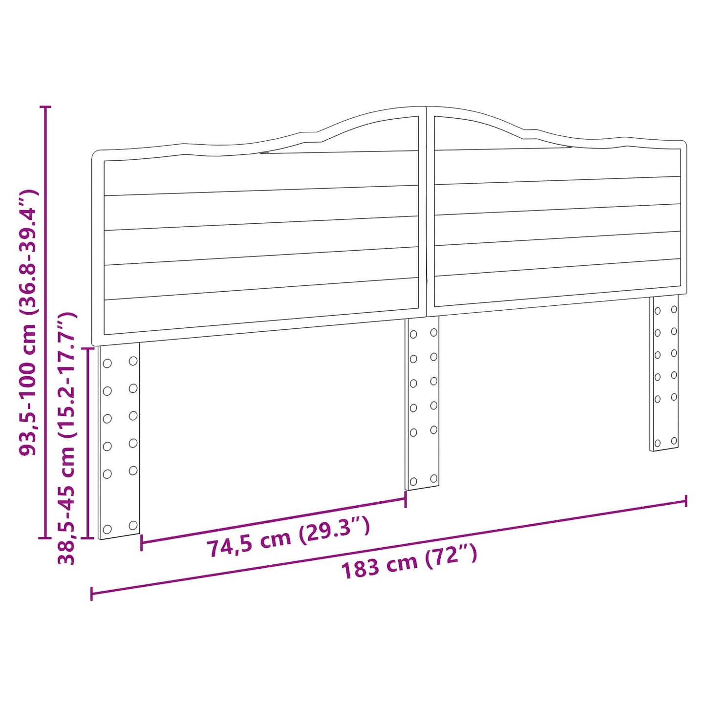 Headboard Black Oak Engineered wood