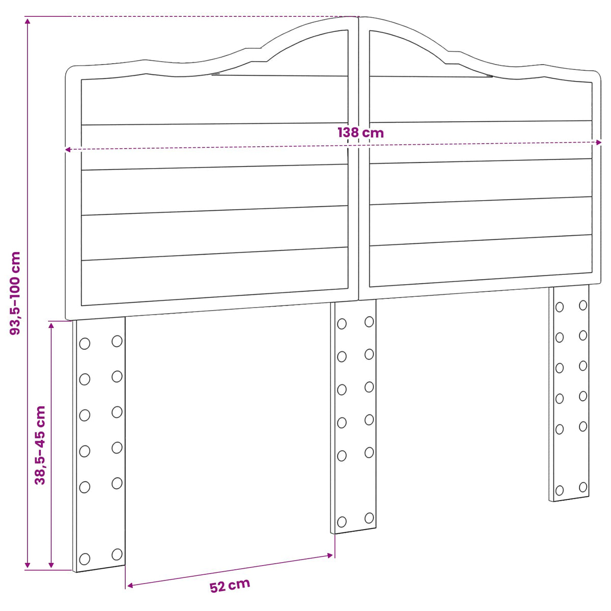 Headboard Grey Sonoma Engineered wood