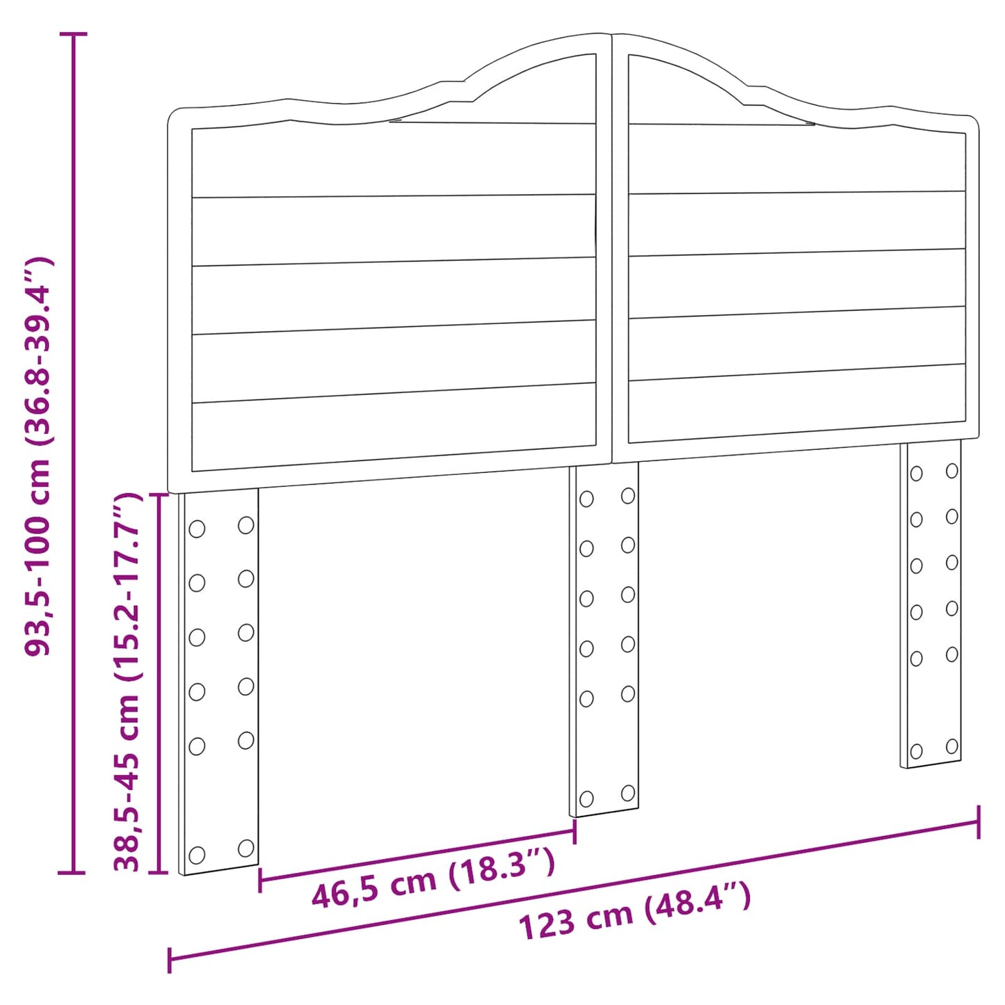 Headboard Brown Oak Engineered wood